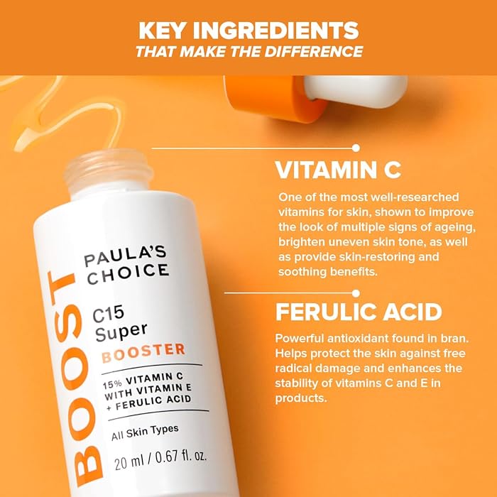 Paula's Choice C15 Super BOOSTER 15% VITAMIN CWITH VITAMIN E + FERULIC ACID All Skin Types 20ml - 🚚 FREE SHIPPING