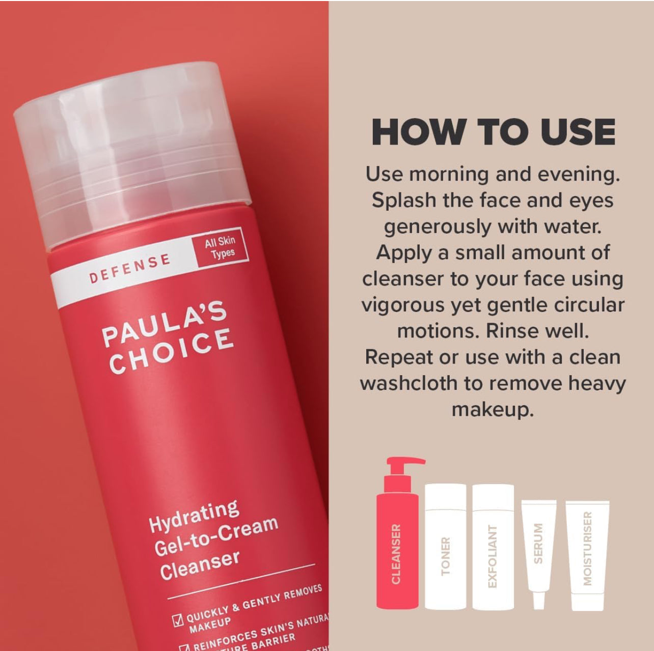 Paula's Choice Hydrating Gel-To-Cream Cleanser, QUICLY AND GENTLY REMOVES MAKEUP, REINFORCES SKIN'S NATURAL MOISTURE BARRIER, MILKY EMULSION SMOOTHS & SOFTENS 198ml - 🚚 FREE SHIPPING