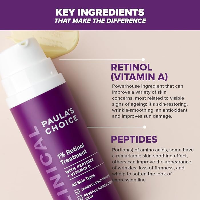 Paula's Choice 1% Retinol Treatment With Peptides + Vitaminc C - All Skin Types - 30 ml - 🚚 FREE SHIPPING